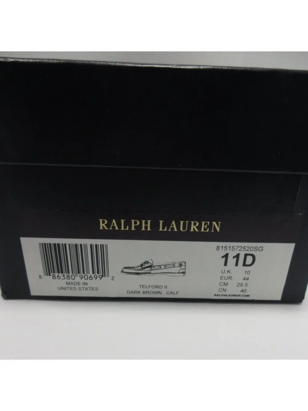 Ralph Lauren Boat Shoes 11 D Telford II Calf Leather Lace Up USA Made*